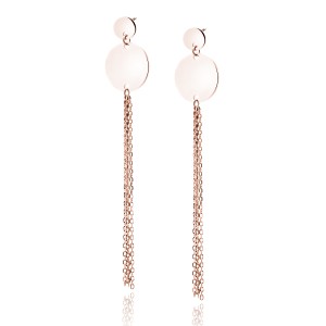 Cercei argint lungi cu lant si cercuri placati cu aur roz DiAmanti Z1798ERG-DIA (Argint 925‰ 3,2 g.)